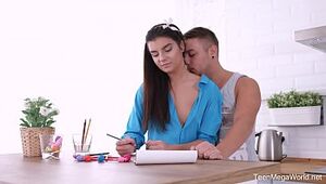 Creampie-Angels.com - Arianna - Boy paints with tongue in cooter