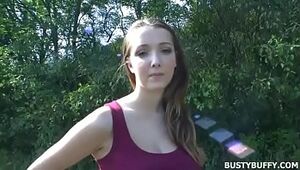 Big-boobed teenager Lucie Wilde Pov screwing outdoor