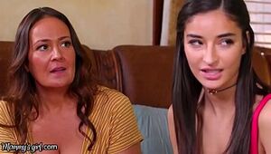 MommysGirl Emily Willis Learns How To Bust In A Lezzy Three-way With Her 2 Stepmoms