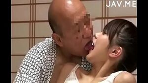 Fleshy Japanese chick with congenital fun bags surprises aged boy -